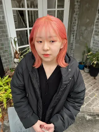 ミディアム カラー ハッシュカット カシマハヤトのヘアスタイル