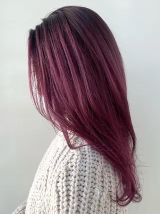 セミロング カラー ANNA /艶髪/ハイトーンのヘアスタイル