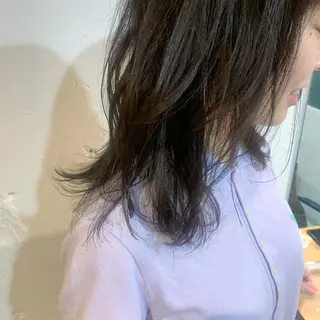 セミロング カラー pu+on. nailworks所属・fuyumi / ニュアンスネイルのネイルデザイン