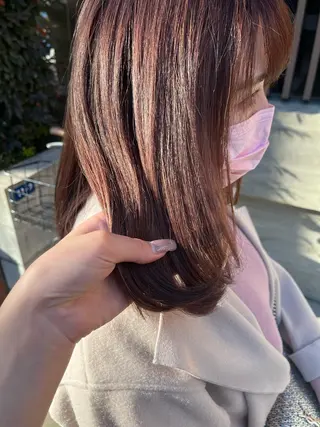 ミディアム カラー ヘアアレンジ 髪質改善/縮毛矯正 艶カラー/珠聡のヘアスタイル