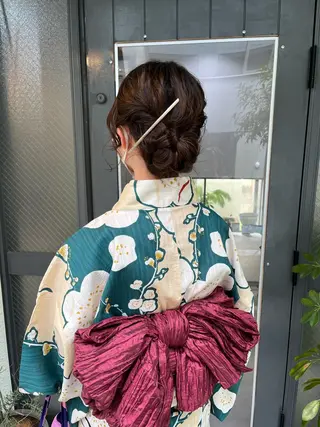 ヘアアレンジ ブリーチなしカラー ダブルカラーエクステのヘアスタイル