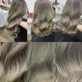 セミロング カラー ヒカ/外国人風 デザインカラーのヘアスタイル