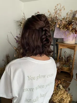 ミディアム カラー ヘアアレンジ 🎀taro ブリーチなしカラーのヘアスタイル