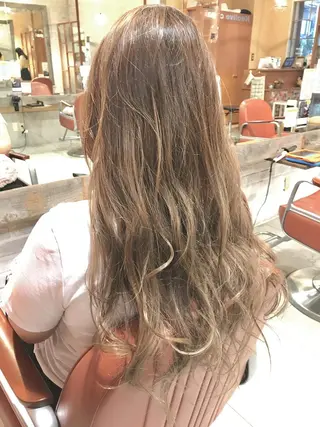 ミディアム カラー パーマ 増子 幹樹のヘアスタイル