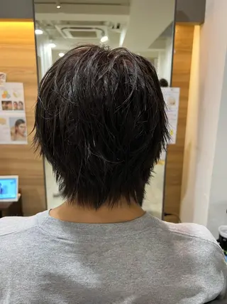 ミディアム メンズ 心斎橋バレイヤージュ 小林勝貴のヘアスタイル