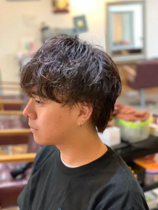 ショート パーマ メンズ CECIL hair なんば店所属・メンズパーマ 艶髪☆店長☆有馬のヘアスタイル