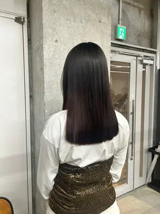 セミロング 松井ゆら/ 酸性ストレート/暖色のヘアスタイル