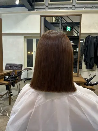 ミディアム 🪞透けヘア髪質改善 艶ベージュ/nagiのヘアスタイル