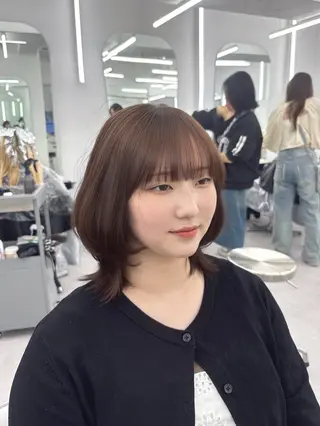 ミディアム 韓国ヘア/レイヤー/ 顔まわり足立遥奈のヘアスタイル