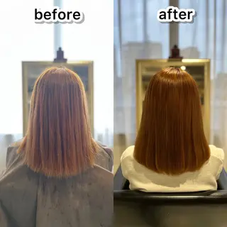 セミロング ✨️極艶髪質改善✖️ クロスパーマ✨のヘアスタイル