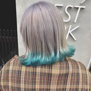 ミディアム カラー 酸性ストレート・ メンズ 三原 楊子のヘアスタイル