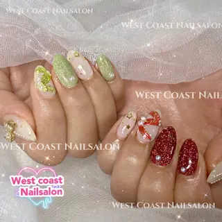 ネイル リボン、ガーリー パーツ放題専門店のネイルデザイン