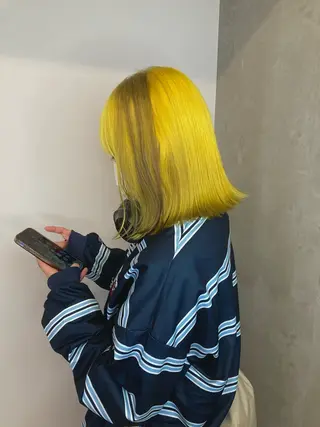 セミロング カラー 1inch所属・透明感カラー/似合わ せカット/亀井唯登のヘアスタイル