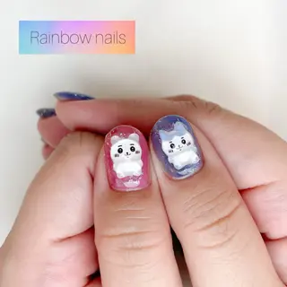 ネイル Rainbow nailsくろちゃんのネイルデザイン