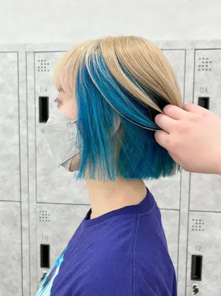 ミディアム カラー hollo原宿所属・パーマ/ハイトーン 🎀Rumiのヘアスタイル