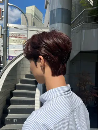 カラー メンズ 森 ハリス誠一のヘアスタイル