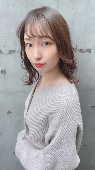 ミディアム 🌟髪質改善ケアカラ ー美髪縮毛矯正y🌟のヘアスタイル