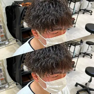 ショート パーマ メンズ AI TOKYO  横浜店所属・メンズ支持数No.1 👑リュウ👑のヘアスタイル