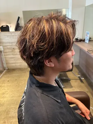 ショート パーマ メンズ Earth日吉所属・✨髪質改善カラー✨ 赤味除去カラー／理久のヘアスタイル