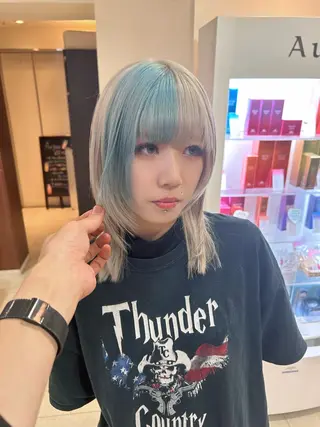 ミディアム カラー 甲斐 司のヘアスタイル