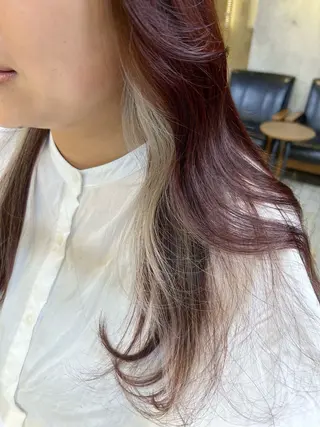 ロング ぱつっとボブ/Wカラ ー/ことこ🍒のヘアスタイル