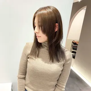 ミディアム カラー 髪質改善水素TR× レイヤーカット/熊澤のヘアスタイル