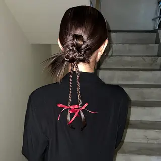 カラー ヘアアレンジ sliver siki/yuuのヘアスタイル