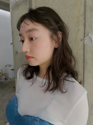 セミロング パーマ パーマ/レイヤー 岩山丈一郎のヘアスタイル