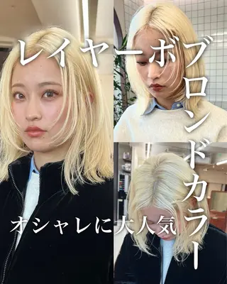 ミディアム カラー レイヤー専門家 ダブルカラー修のヘアスタイル