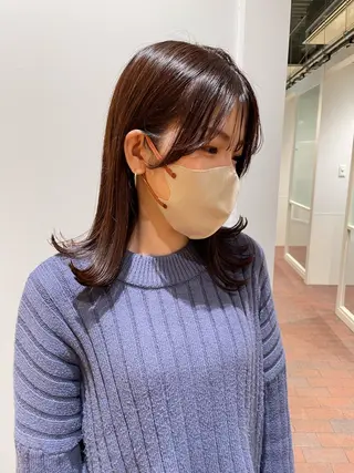 ミディアム カラー gotoday shaire saron所属・miu. ボブ/透け感カラーのヘアスタイル