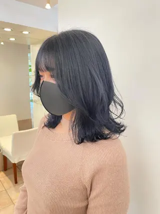 ミディアム カラー 艶カラー🌙縮毛矯正 /ボブ【Reina】のヘアスタイル