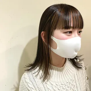 ミディアム カラー スナコザワ レナのヘアスタイル