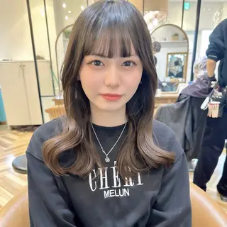 セミロング ボブ韓国風レイヤー 髪質改善/畠中ケントのヘアスタイル