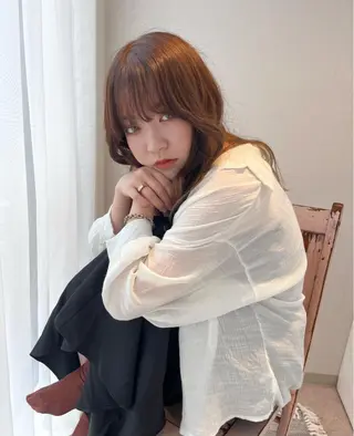 ロング カラー Rinka/梅田/ 透け感カラー🤎のヘアスタイル