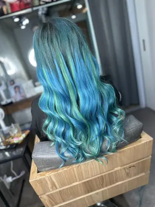 ロング カラー パーマ ヘアアレンジ キッズ メンズ 深夜美容師🌞yuu イメチェンお任せ🩷のヘアスタイル