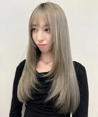 ロング rioカット無料縮毛 矯正♡韓国レイヤーのヘアスタイル