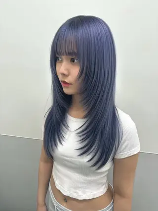 セミロング カラー メンズハイトーン 北斗💍レイヤーのヘアスタイル