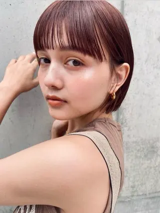 ショート カラー 𝘕𝘰𝘯🪄🫧 〜うる艶カラー〜のヘアスタイル