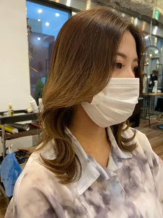 セミロング 渋谷/メンズパーマ/ ミディアム/田代昂平のヘアスタイル