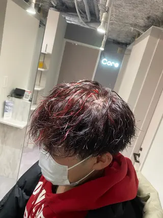 カラー パーマ メンズ 韓国風cut/ 縮毛矯正/正岡幹康のヘアスタイル