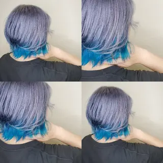 ショート ツヤ髪✨縮毛矯正 ハイトーンカラーのヘアスタイル