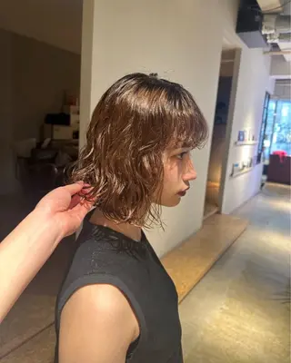 ショート パーマ あゆみ︎︎✮／ 暖色カラー／博多のヘアスタイル