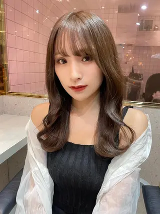 セミロング カラー 韓国ヘア🤍顔周り/ 髪質改善✨/林遼一郎のヘアスタイル