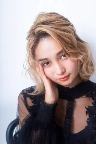ショート カラー パーマ ヘアアレンジ リルウヘアー 天王寺のヘアスタイル