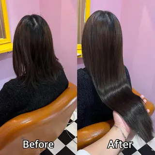 ロング シール＋ちび編み込み エクステ梅田🐨のヘアスタイル