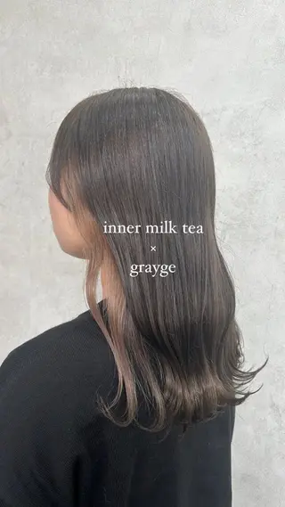 セミロング カラー 💎色落ち綺麗に白肌 ラベンダー💎りんのヘアスタイル