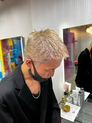 ショート パーマ メンズ &CREW スタッフのヘアスタイル