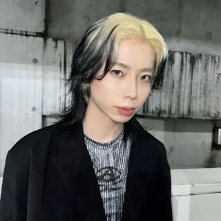 ミディアム カラー ハイトーン/ウルフ /エクステ/ましろのヘアスタイル