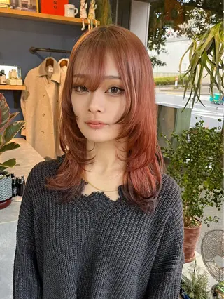 ミディアム カラー kivi 【キヴィ】所属・似合わせカット Rinka🌻のヘアスタイル