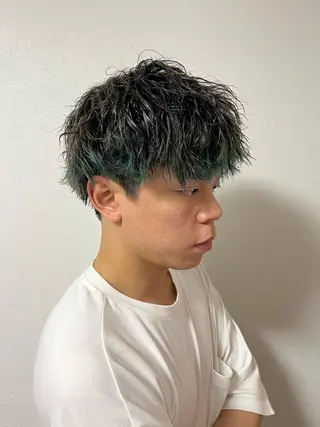カラー パーマ メンズ 【当日予約◎】 ZU-LU 礒野玲児のヘアスタイル